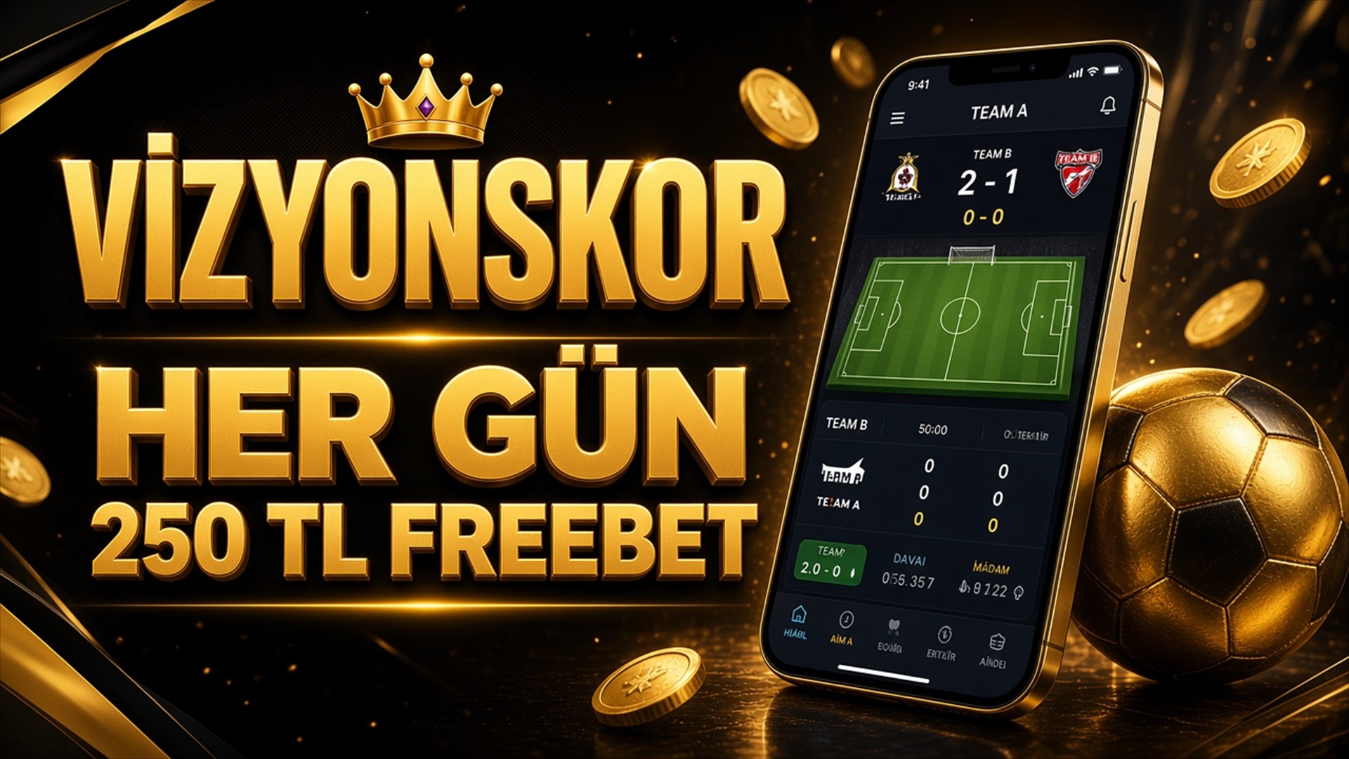 VizyonSkor ile Her Gün 250 TL Freebet